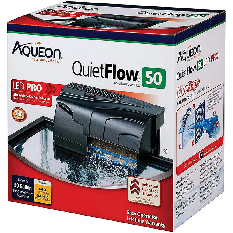 Aqueon QuietFlow LED PRO Aquarium Power Filter 50 Aqueon