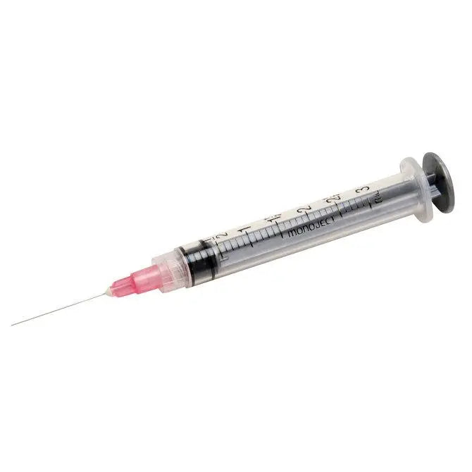 BD 3ml Syringe Luer Lok Tip with Bd Precisionglide Needle - 100 Units Pack