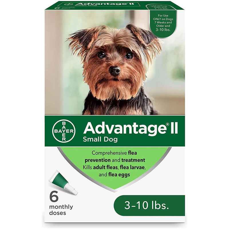 Bayer Advantage II Flea Topical Treatment SM Dogs 3-10 lbs. 6PCK Bayer