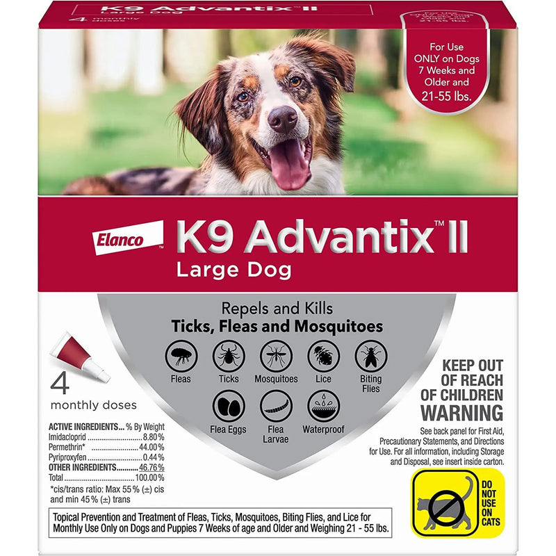 Bayer K9 Advantix II Topical Flea Treatment 21-55 lbs 4-Pack Bayer
