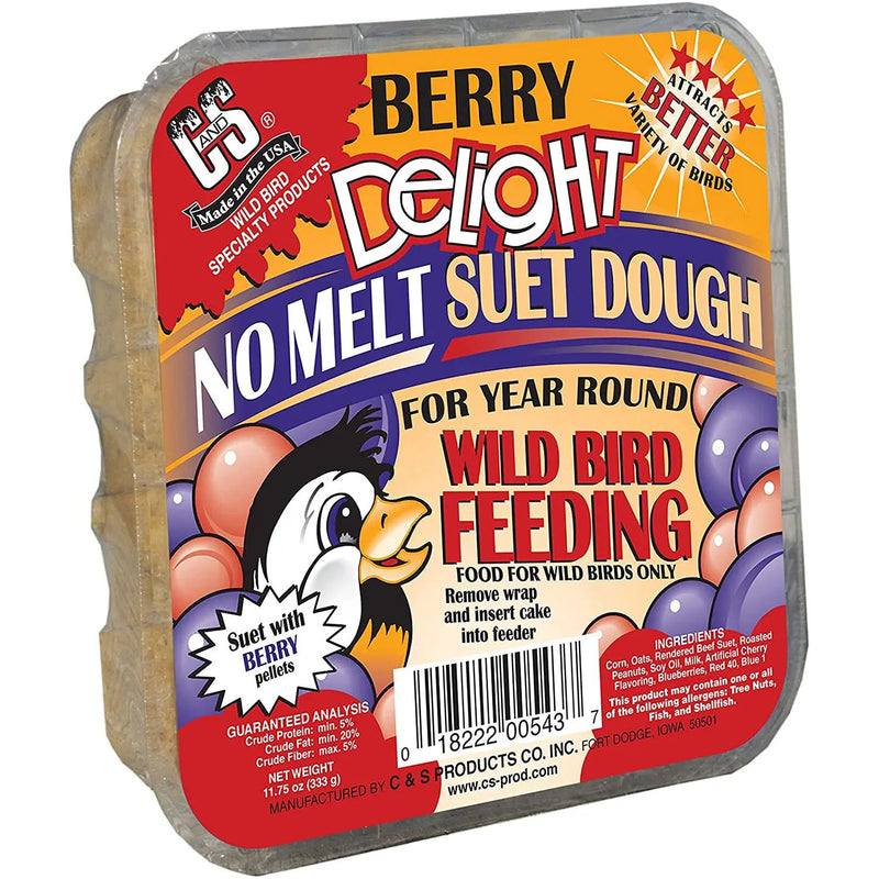 C&S Berry Delight No Melt Suet Dough Bird Food 11.75 oz. C&S