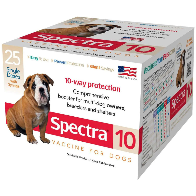 Canine Spectra 10 Way Annual Booster with Corona Vaccine for Dogs with Free Syringe Durvet