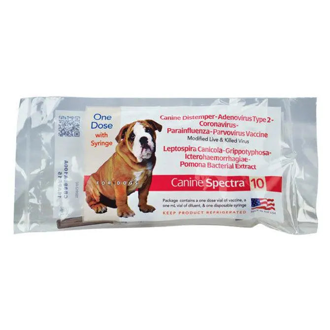 Canine Spectra 10 Way Annual Booster with Corona Vaccine for Dogs with Free Syringe Durvet