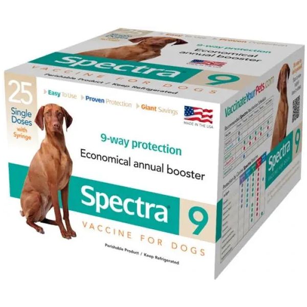 Canine Spectra 9 Way Annual Booster Vaccine for Dogs with Free Syringe Durvet