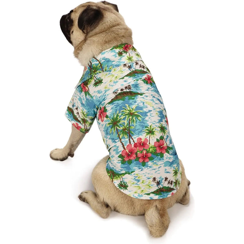 Casual Canine Hawaiian Breeze Camp Shirt, Large, Blue Casual Canine
