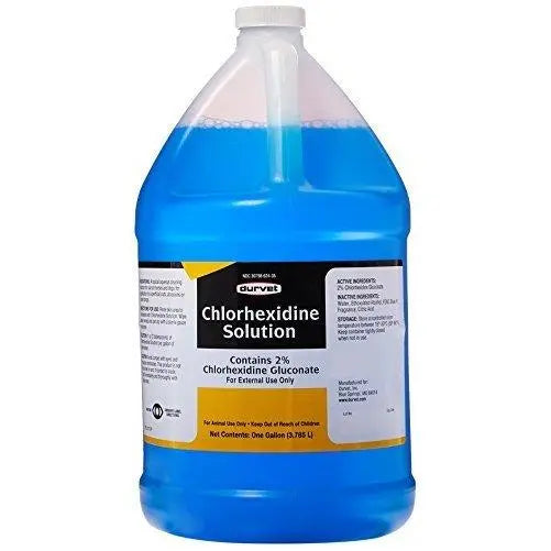 Chlorhexidine Solution 2% Disinfectant for Dogs Cat Horses 1 Gallon Durvet