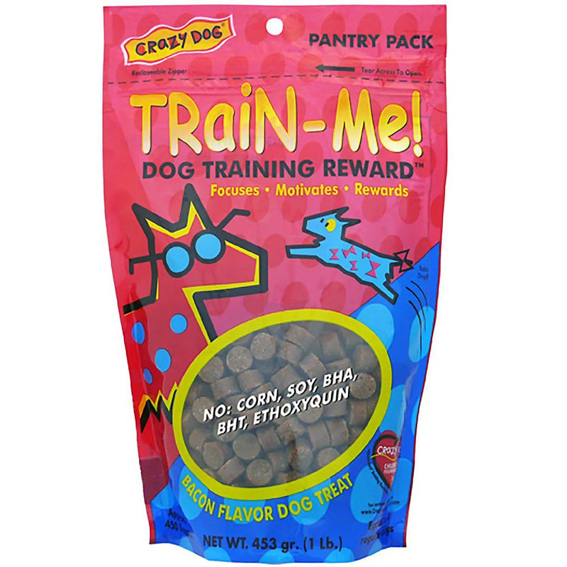 Crazy Dog Train Me Treats! Bacon Flavor for Dogs 1 lb. Crazy Dog