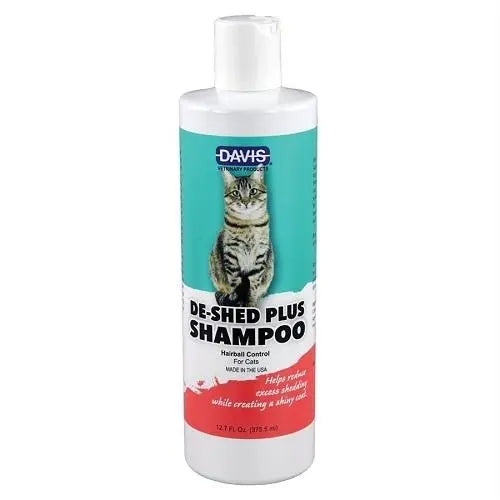 Davis De-Shed Plus Shampoo 12 oz. Hairball Control for Cats Davis Manufacturing