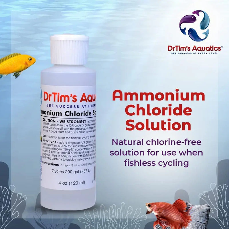 Dr Tim's Aquatics Ammonium Chloride Solution for Cycling Aquarium 2oz
