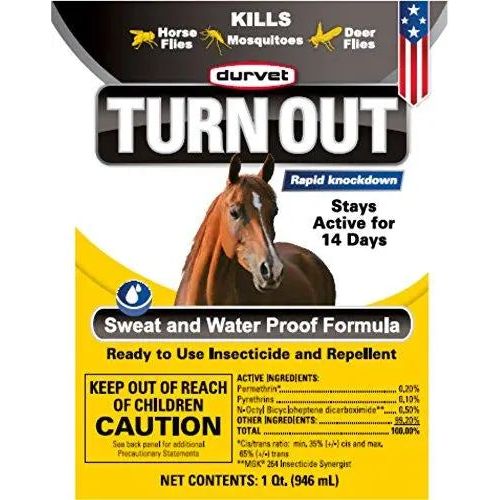 Durvet Turn Out Sweat Insecticide and Repellent Spray 32 oz. Durvet