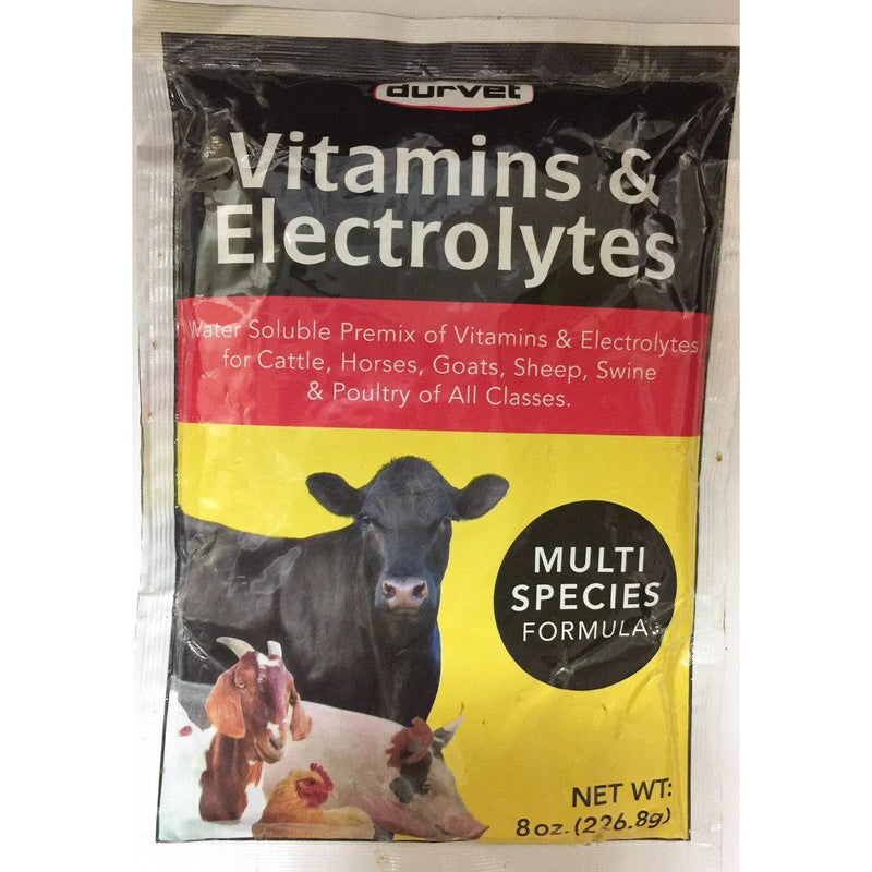Durvet Vitamins & Electrolytes for Poultry Swine Ruminants & Horses 8 oz. 3-Pack Durvet