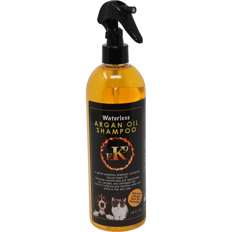 E3 K9 Water Less Argan Oil Shampoo 16 oz. for Dogs & Cats E3 K9