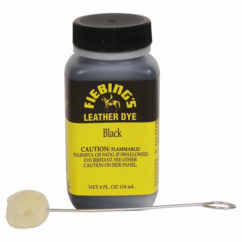 Fiebings Leather Dye Black/Brown With Applicator 4 oz. Fiebings