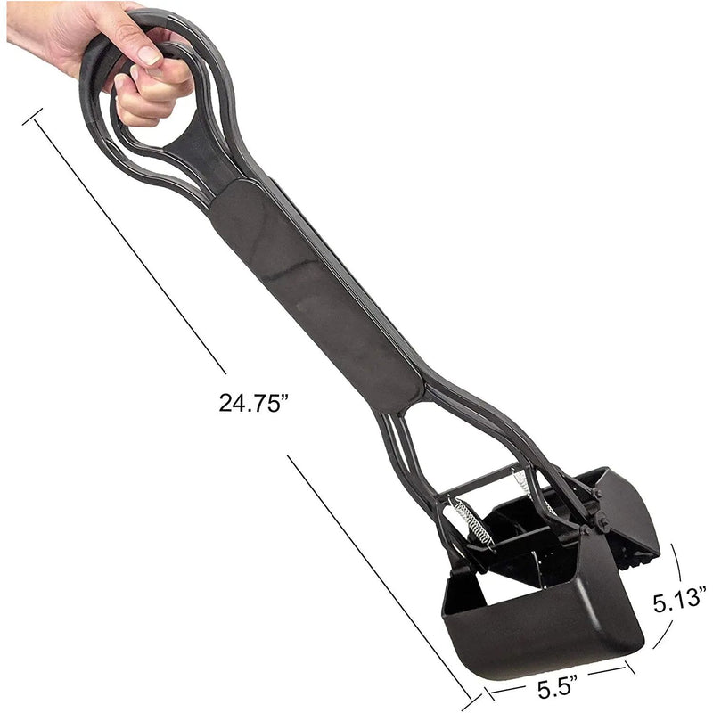 Four Paws Regular Black Allen Spring Action Dog Scooper for Grass Four Paws