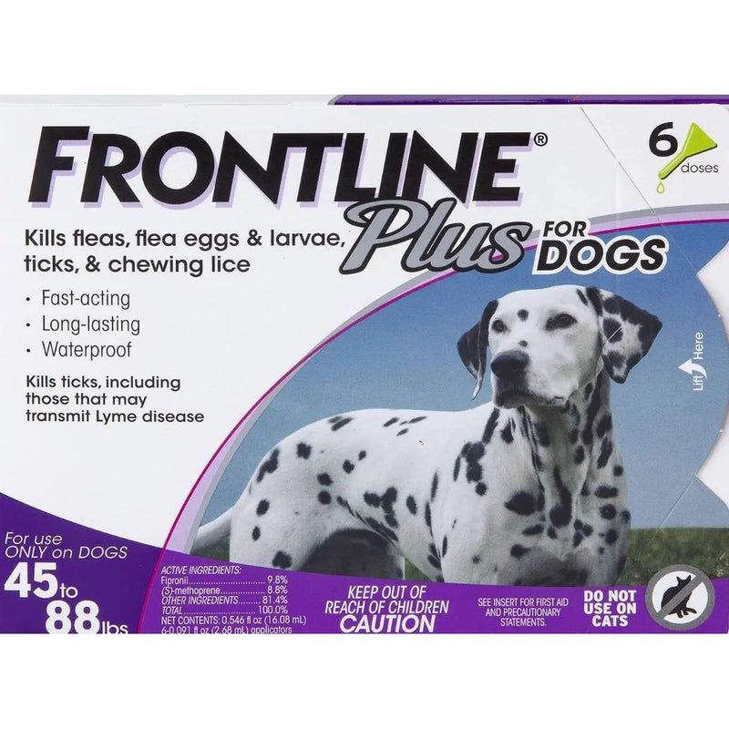 Frontline Plus Dogs 45-88lbs 6 Month Supply EPA No Expiration Merial