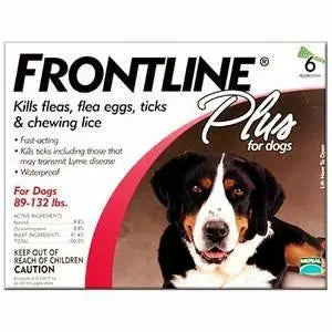 Frontline Plus Dogs 89-132lbs 6 Months Supply Merial