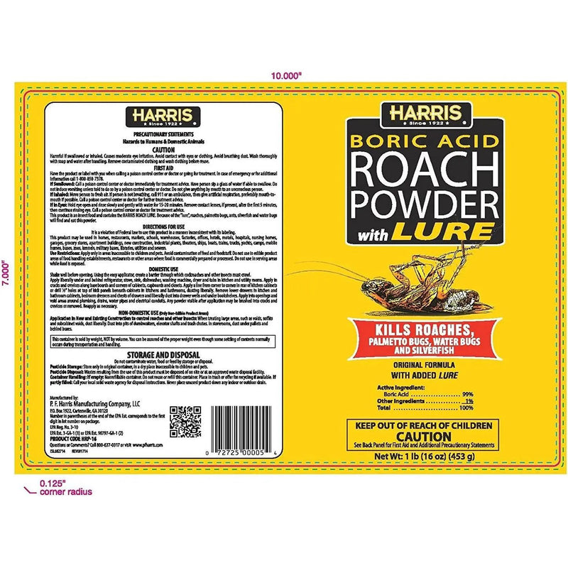 Harris Boric Roach Powder with Lure 16 oz. 2-Pack Harris