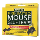 Harris Pre-Baited Mouse Glue Traps, Fully Disposable 2-Pack Harris
