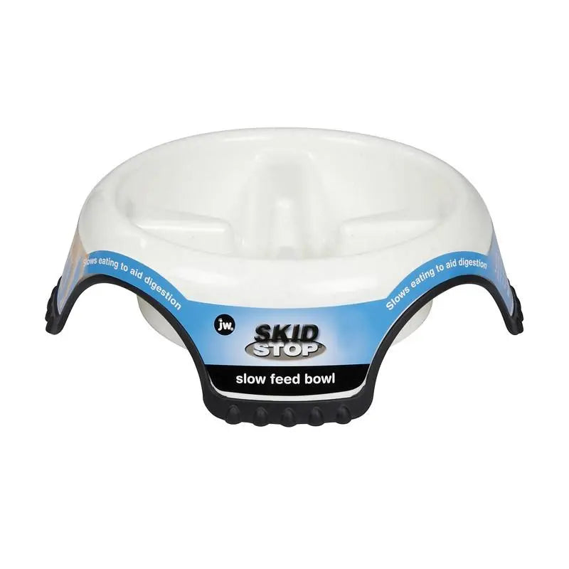 JW Pet Skid Stop Slow Feed Dog Bowls M-L-Jumbo Assorted Colors JW Skid