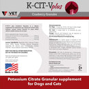 K-CIT-V Plus Cranberry Potassium Citrate Granules for Pets 300gm V.E.T Pharmaceuticals