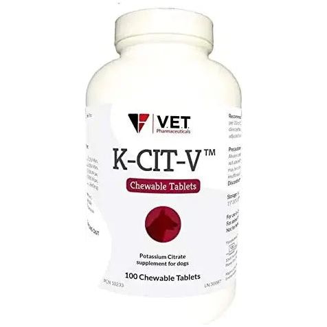 K-Cit-V Chewable Potassium Citrate Supplement Tablets Dogs 100CT V.E.T. Pharmaceuticals