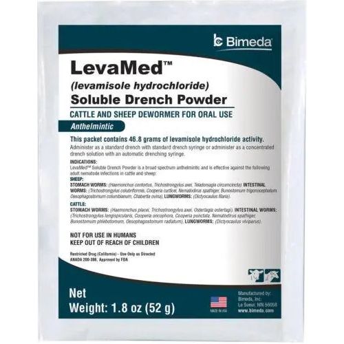 LevaMed Levamisole Soluble Drench Powder Wormer Cattle & Sheep Made in the USA Bimeda