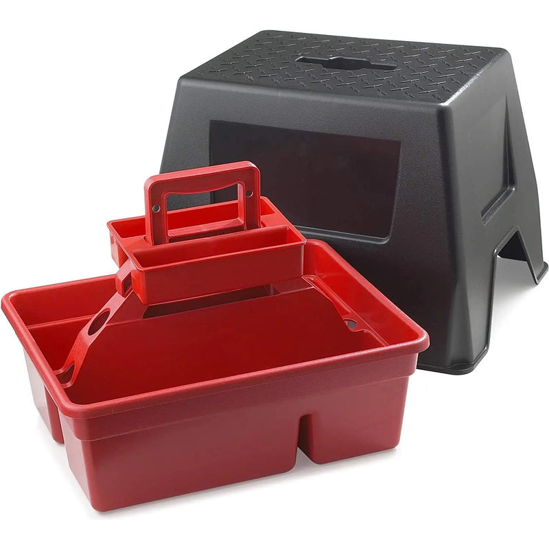 Little Giant DuraTote Stool and Tote Box, Red Little Giant