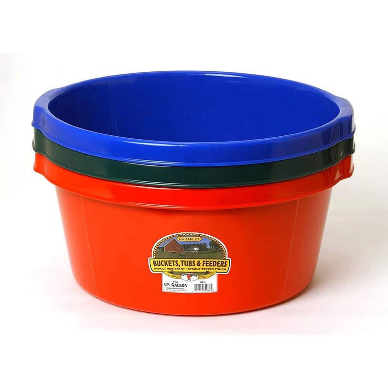 Little Giant Plastic All-Purpose Tub Livestock Feeding Pan With Hand Grips 6.5 Gallons Piccard Pet Supplies