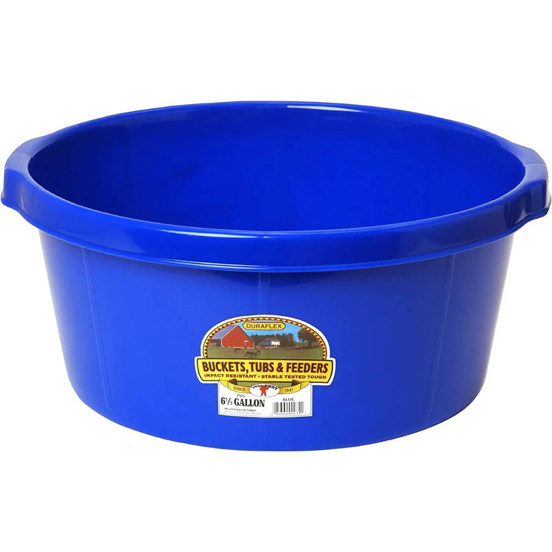 Little Giant Plastic All-Purpose Tub Livestock Feeding Pan With Hand Grips 6.5 Gallons Piccard Pet Supplies