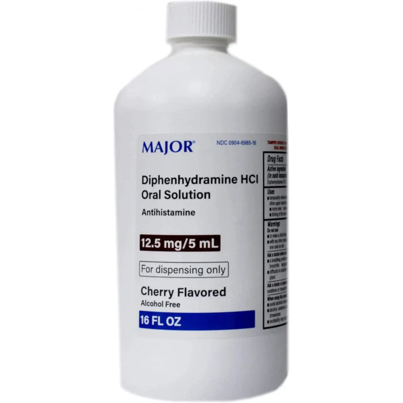 Major Diphenhydramine HCI Oral Solution 16 oz. Cherry Flavor Major