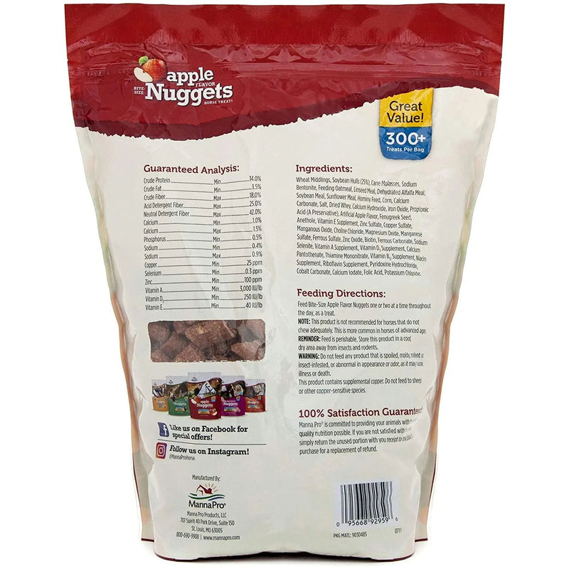 Manna Pro Bite-Size Apple Flavor Nuggets Treats for Horses 4lbs. Manna Pro