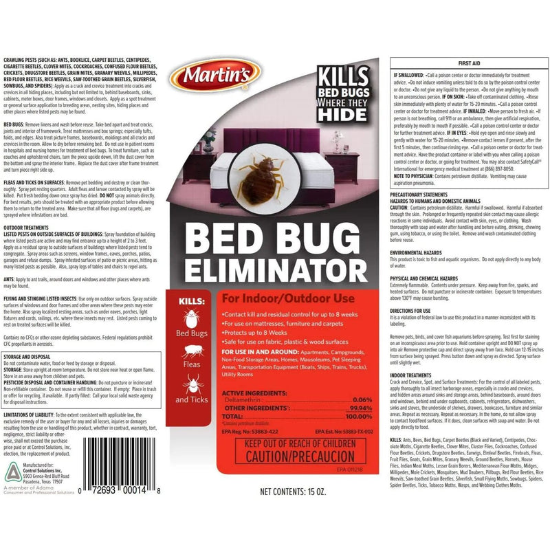 Martin's Bed Bug Eliminator 15 oz. Martin's