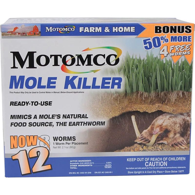 Motomco Mole Killer Farm and Home 8+4 Free 12ct Save!! Motomco
