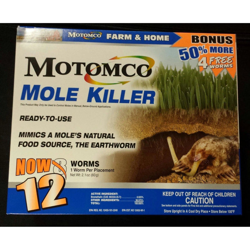 Motomco Mole Killer Farm and Home 8+4 Free 12ct Save!! Motomco