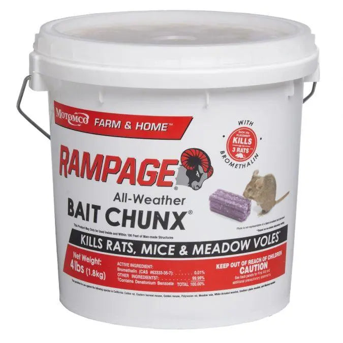 Motomco Rampage All-Weather Rat Bait Chunx Bucket  4 lbs. Motomco