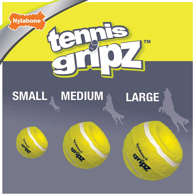 Nylabone Power Play Dog Toys Tennis Ball Gripz Tennis, Large 2CT Nylabone
