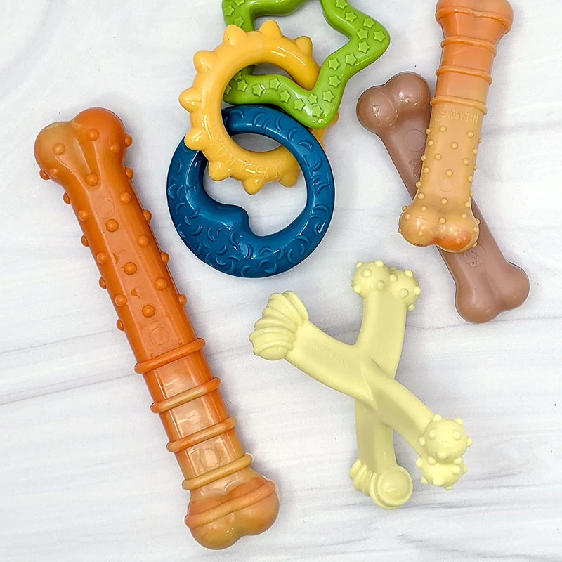 Nylabone Puppy Textured Nylon Bone Puppy Chew Toy, Large Nylabone