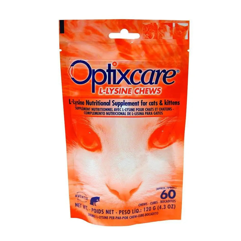 Optixcare L-Lysine Soft Chews Supplement for Cat & Kittens 60ct Aventix