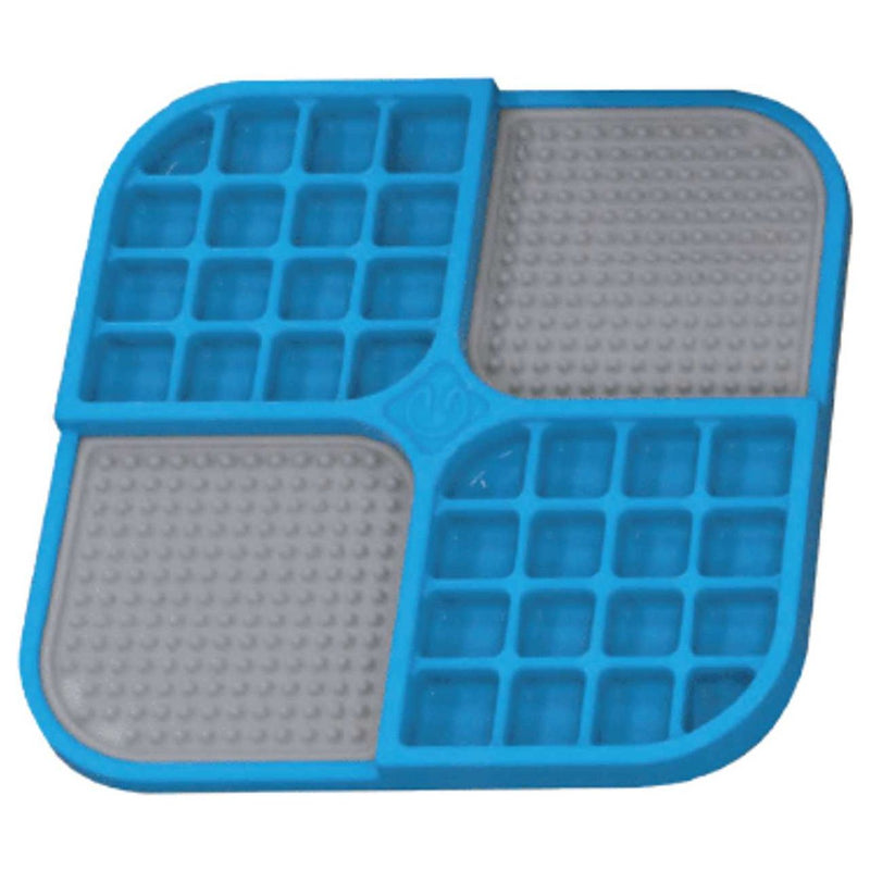 Pet Zone Pet Boredom Busters Duo Slow Feeder Licking Mat, Blue Pet Zone