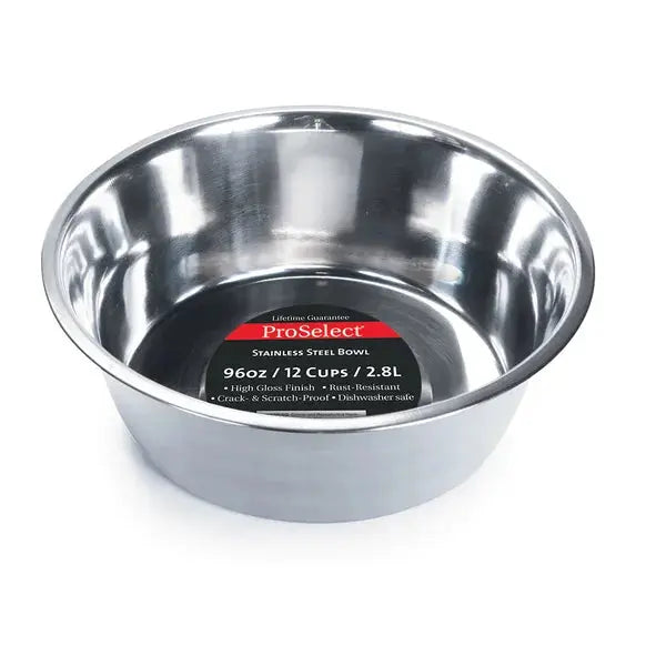 ProSelect Heavy Stainless Steel Dish Mirror Finish Dog Bowl ProSelect
