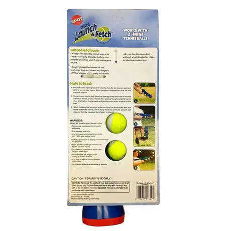 SPOT Mini Launch & Fetch Tennis Ball Interactive Dog Toy, 33 Feet Ethical Pet