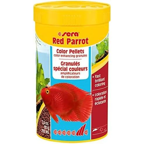 Sera Red Parrot Color Enhancing Fish Pellets 2.8oz Sera