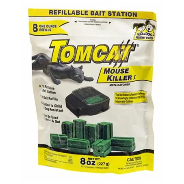 Tomcat Mouse Killer Child & Dog Resistant 8 Block Refill Station Motomco