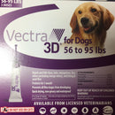 Vectra 3D Topical Spot on Flea & Tick Remedy Dogs 56-95 lbs. 3CT Ceva