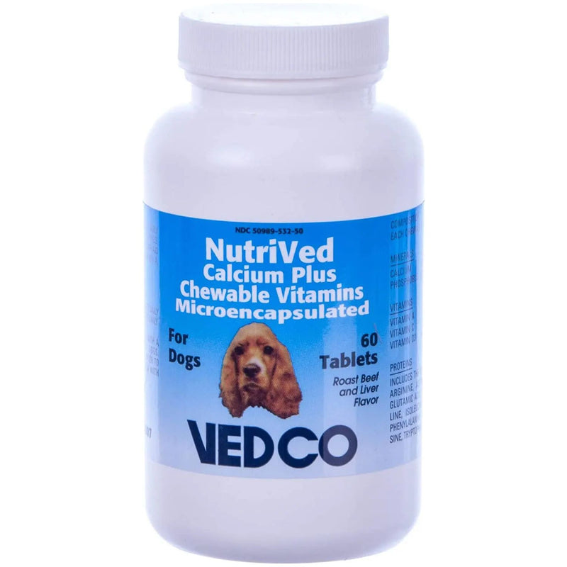 Vedco NutriVed Calciun Plus 60 Chewable Vitamins For Dogs Vedco