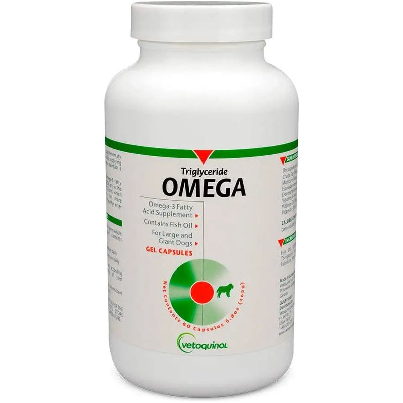 Vetoquinol Care Omega-3 Pet Fatty Accid Supplement for Large Dogs 60 Gel Caps Vetoquinol