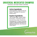 Vetoquinol Universal Medicated Pet Shampoo Dog Cat Horse 16 oz. Vetoquinol