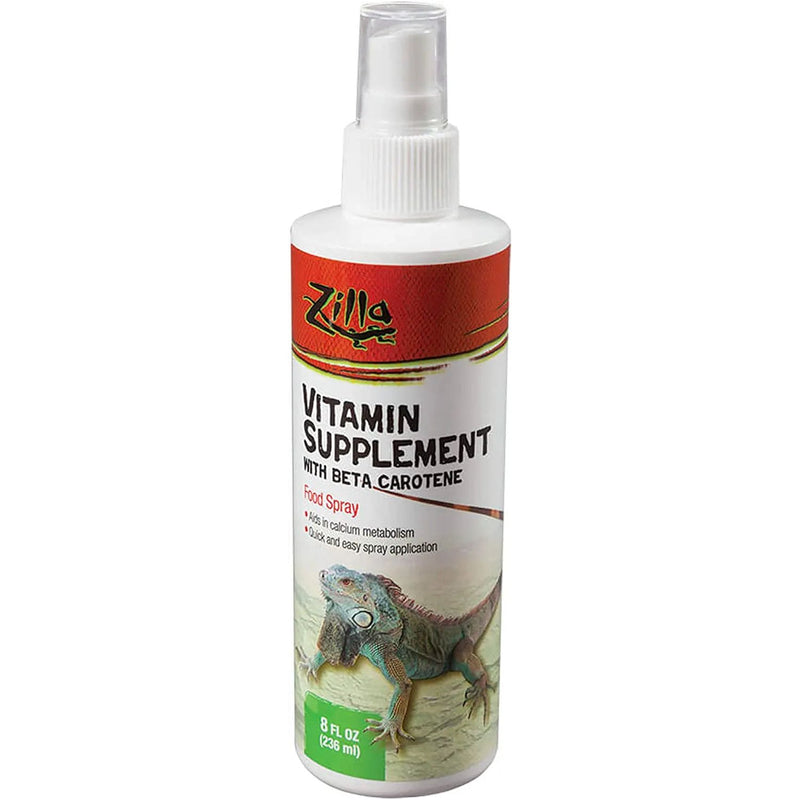 Zilla Reptile Health Supplies Vitamin Supplement Food Spray 8 oz. Zilla