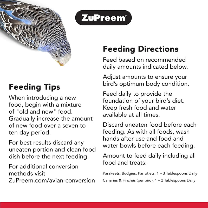 ZuPreem Natural Premium Vitamins Minerals Bird Food 2.25 lbs. ZuPreem
