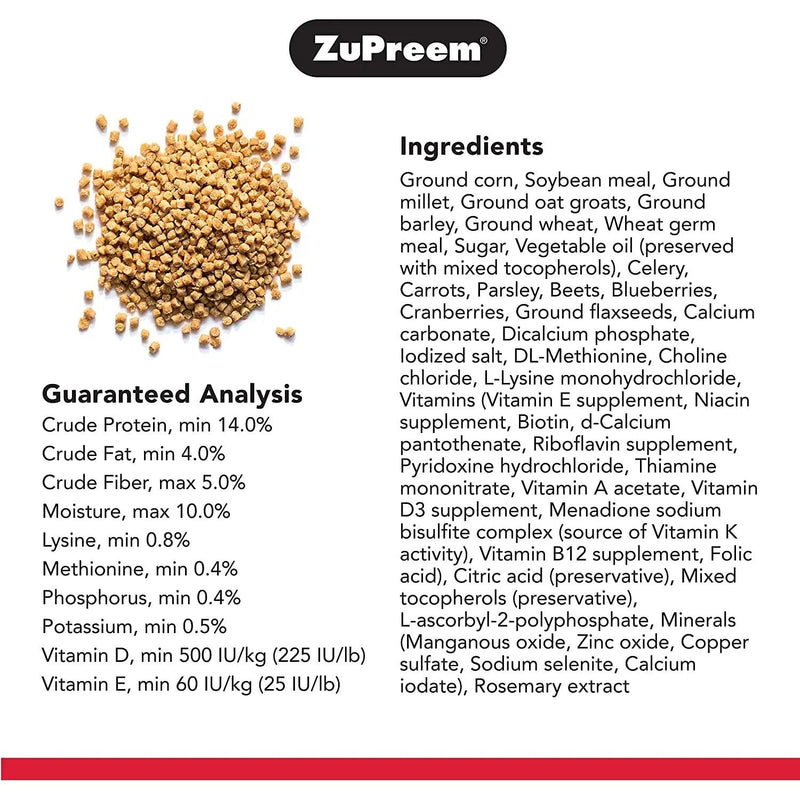 ZuPreem Natural Premium Vitamins Minerals Bird Food 2.25 lbs. ZuPreem